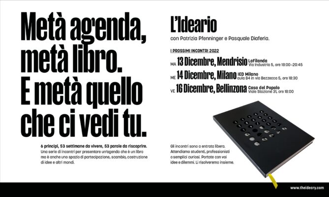 “L’Ideario e le Ideas Night”: la creatività per tutti fra Italia e Svizzera