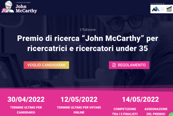 Seconda volta del “Premio John McCarthy” alla “AI Week 2022”