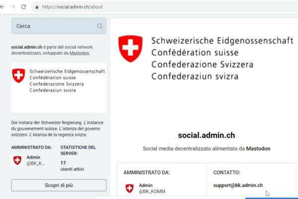 Su Mastodon l’esperimento pilota di comunicazione della Svizzera