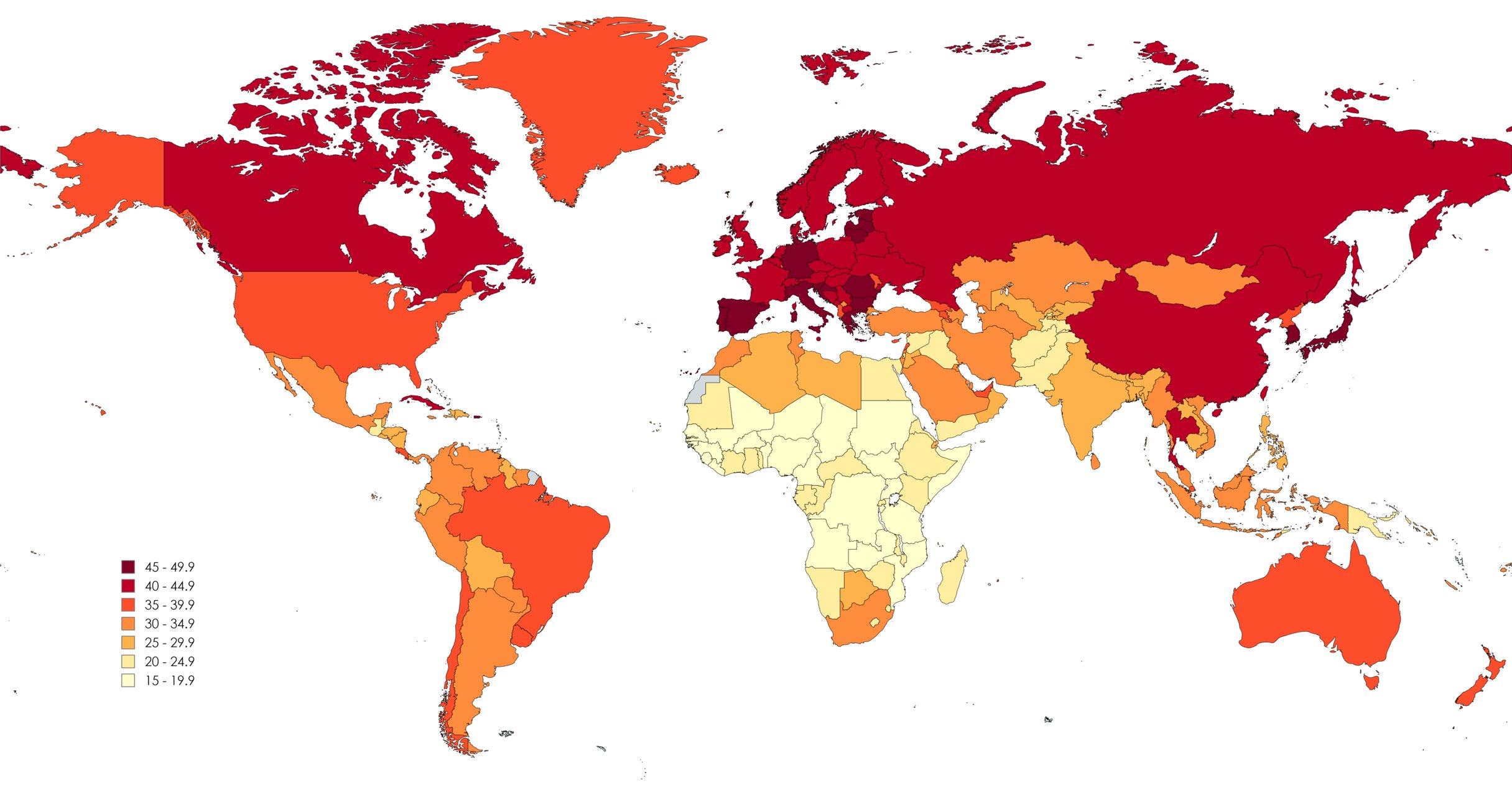 Attese sull'AI: l’età mediana nei vari Paesi del mondo