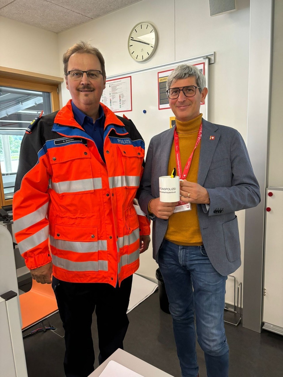 Swiss InnovationTour: Stefan Simmen, Chef dello Schwerverkehrszentrum, e Giancarlo Bertalero