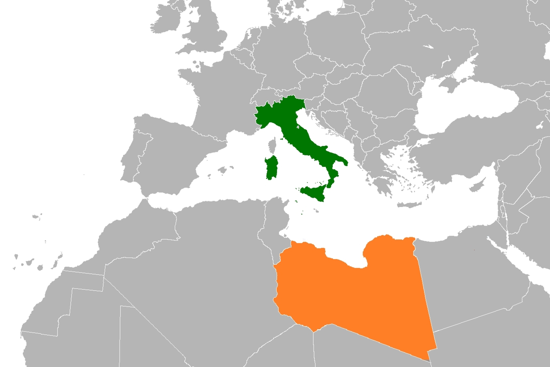 Italia e Libia: i confini geografici dello Stato della Libia e della Repubblica Italiana