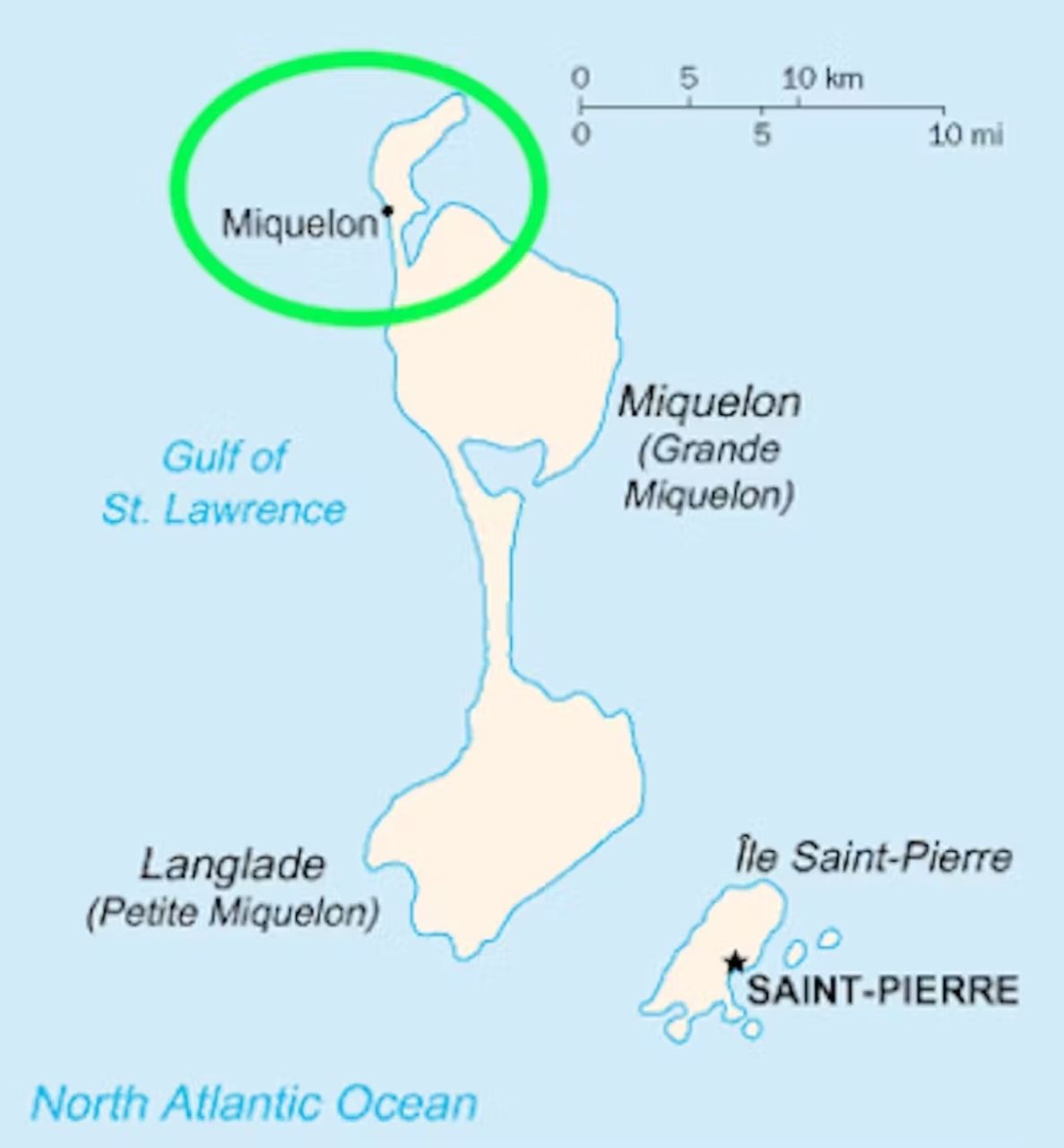 MIquelon: la dislocazione del villaggio francese nel più ampio complesso dell'arcipelago di Saint-Pierre