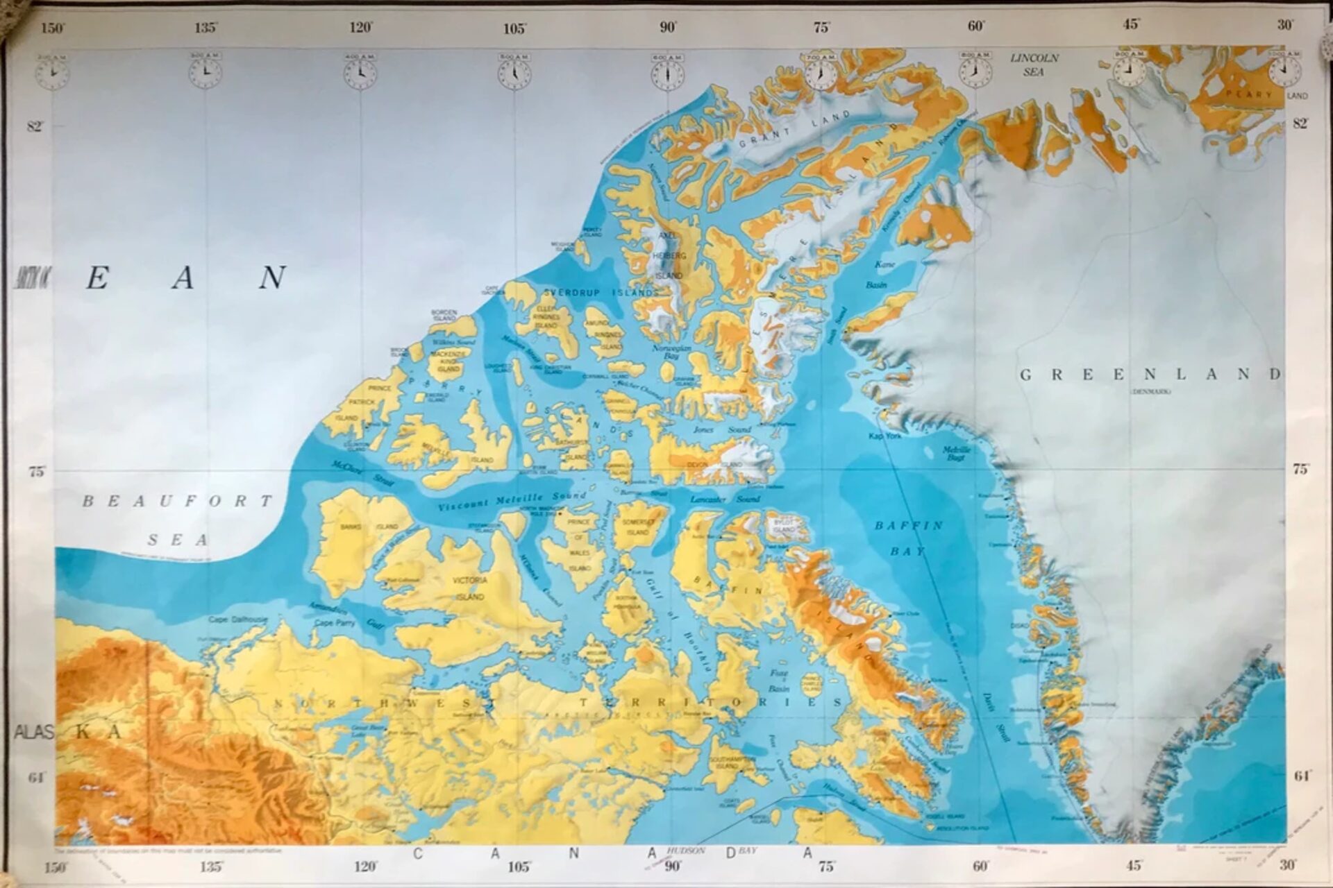 Baia di Baffin: una mappa novecentesca illustra il paesaggio