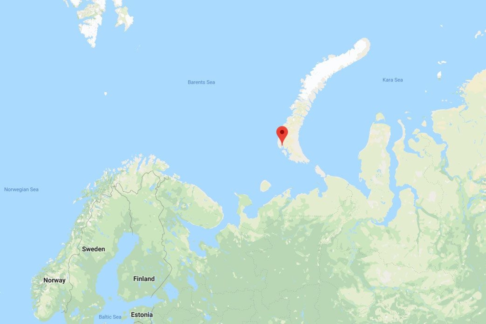 Novaja Zemlja: situata a nord della Russia, tra il Mar di Barents e il Mar di Kara, si trova oltre il Circolo Polare