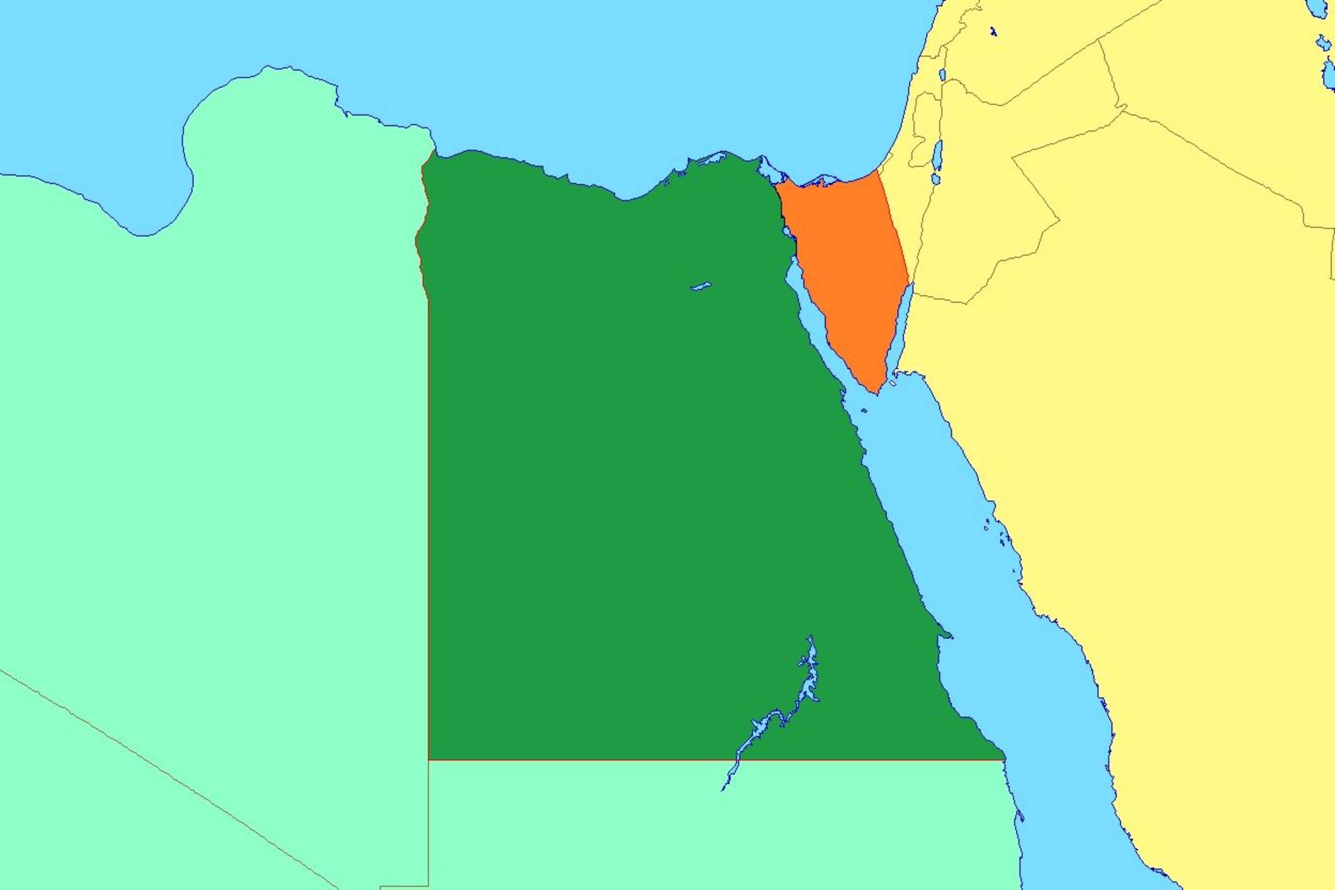 Egitto in trasformazione: la penisola del Sinai, indicata in arancione, è un ponte strategico tra Africa e Asia