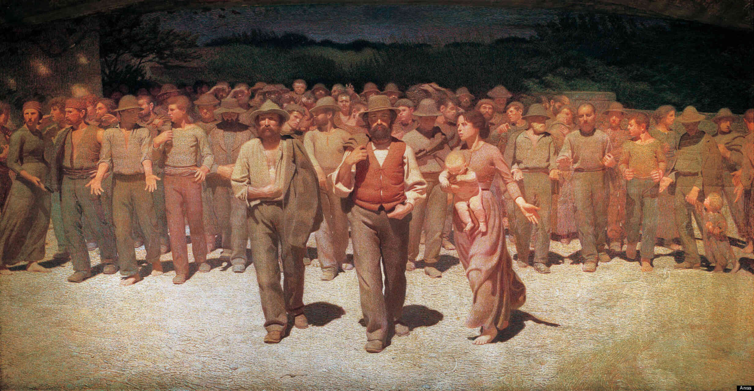 Lavoro umano: manifesto del movimento operaio italiano, “Il quarto stato” di Pellizza da Volpedo raffigura l’avanzata dei lavoratori