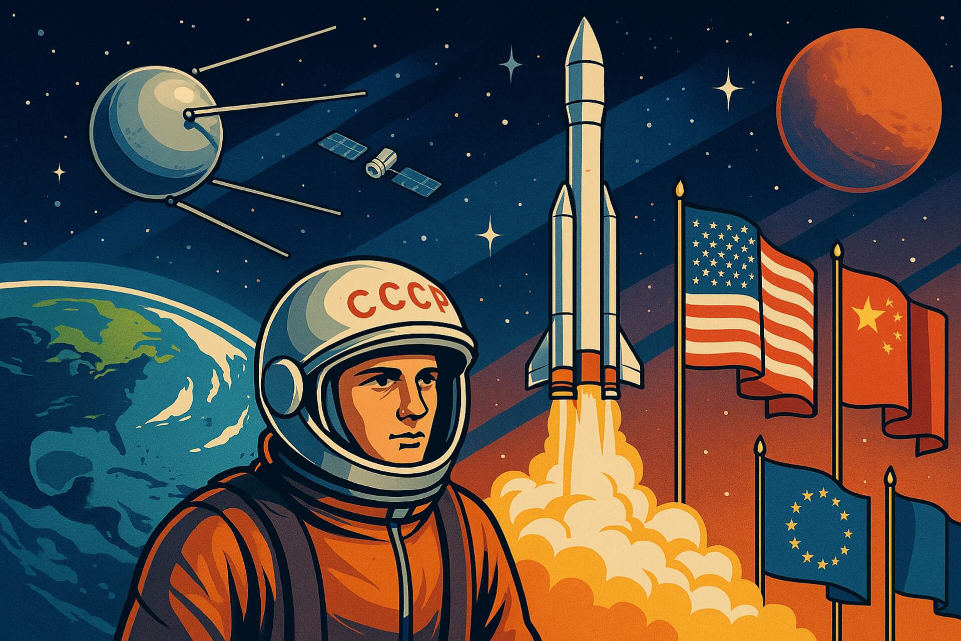 Space economy e geopolitica: nel 1961 il volo di Yuri Gagarin accese la competizione globale per la supremazia spaziale, simbolo di potere e progresso