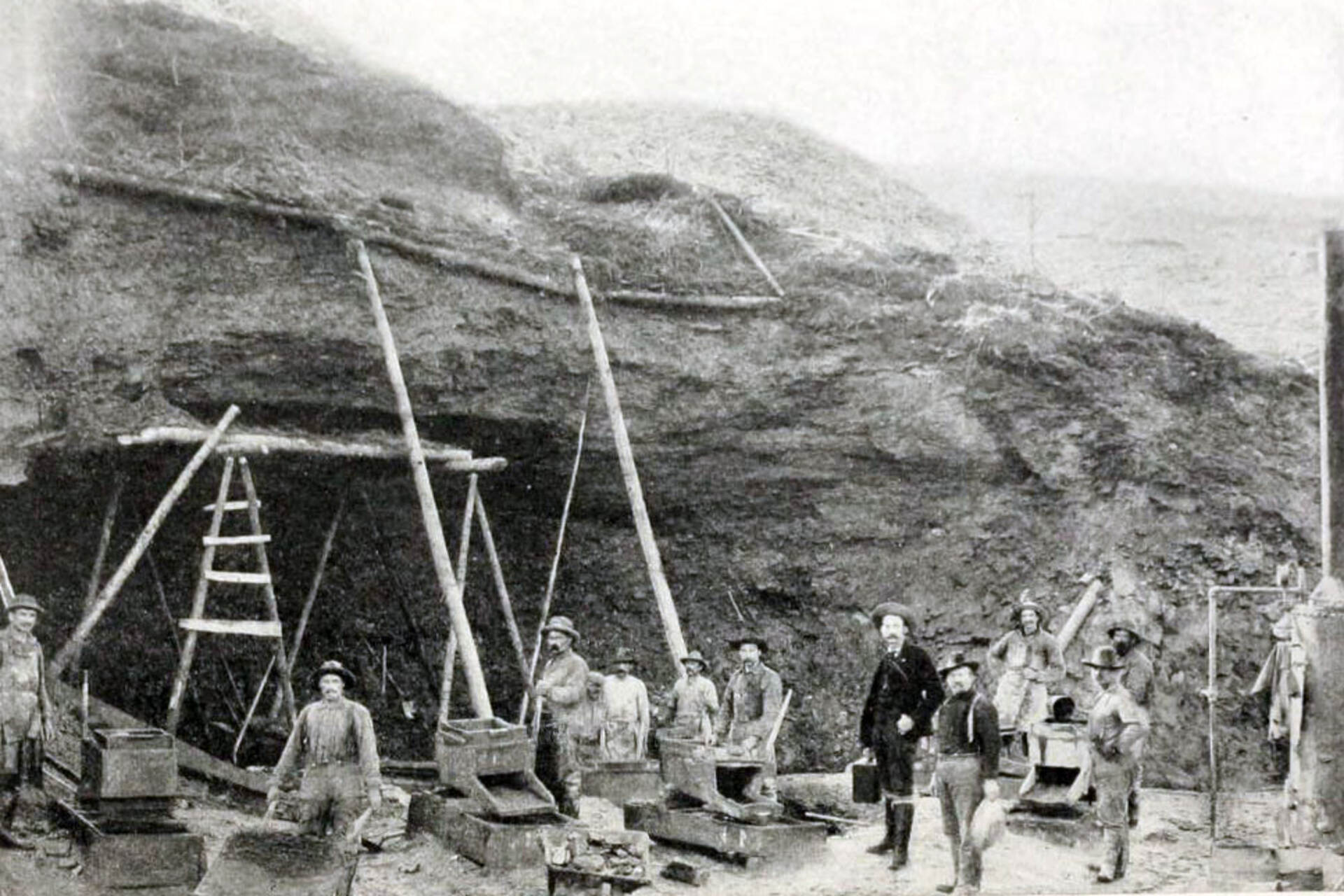 Yukon: una miniera durante la Klondike Gold Rush, tra 1896 e 1899