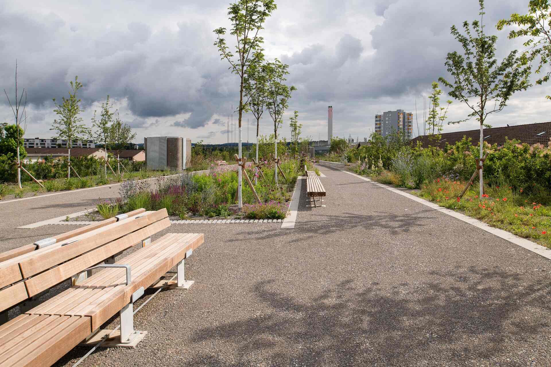 Con oltre 120.000 veicoli al giorno sotto i piedi, l’Überlandpark rappresenta una rivoluzione urbana: un chilometro di parco lineare che abbatte il rumore e favorisce la biodiversità, creando un corridoio ecologico tra le vie della città