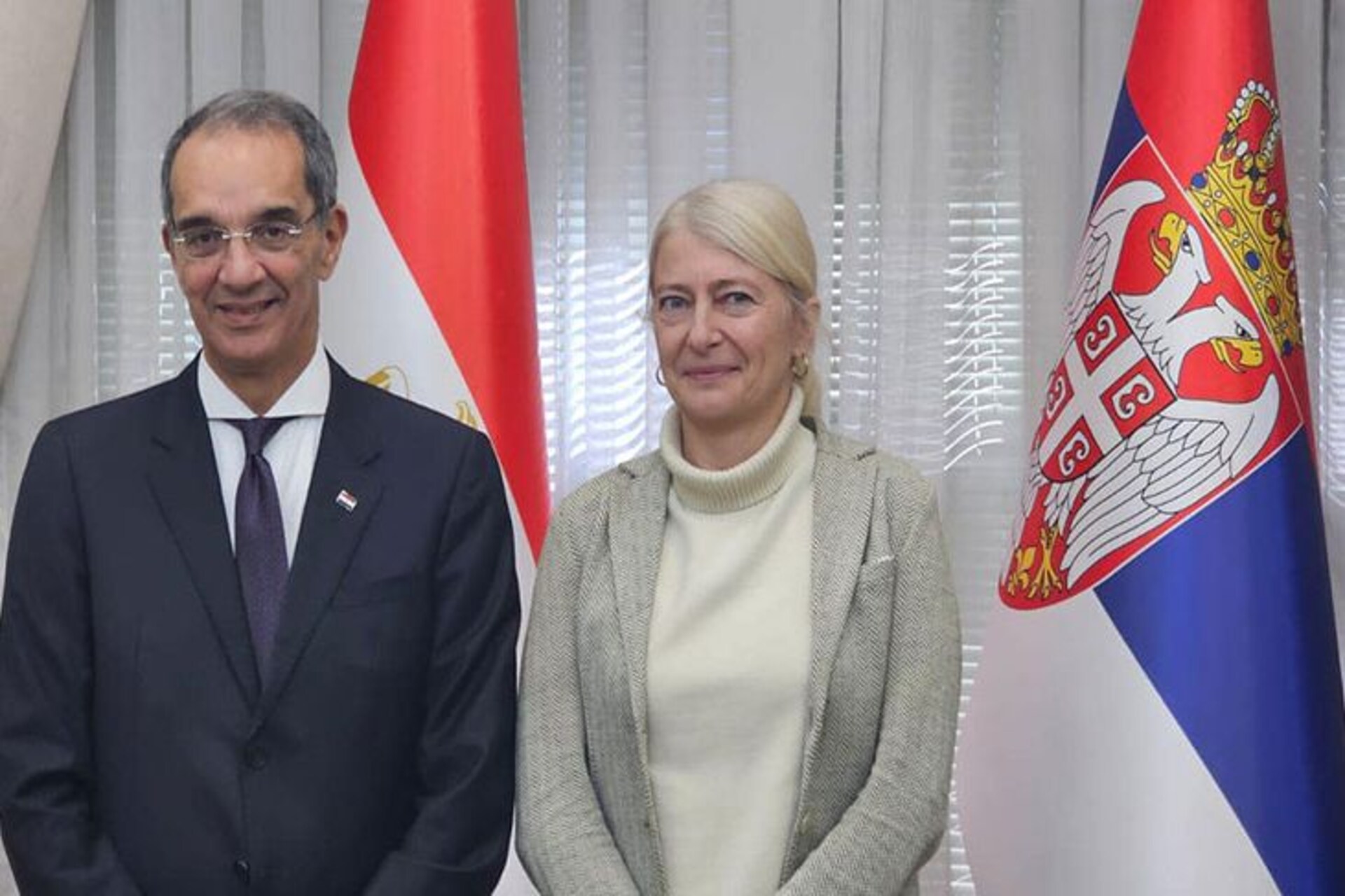 Egitto e Serbia: Amr Talaat e Jelena Begović durante la visita ufficiale del Ministro del Paese africano a Belgrado, Novi Sad e Kragujevac