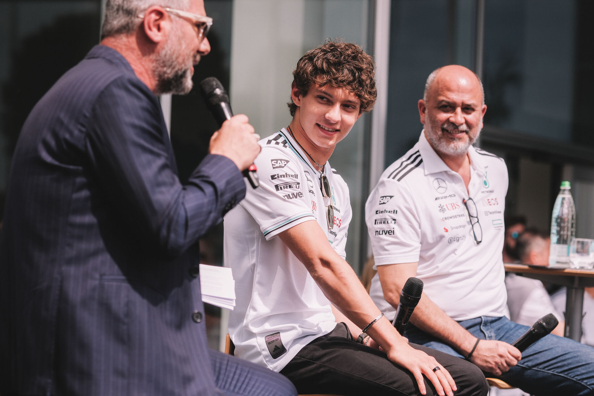 Petronas e Mercedes-AMG: Kimi Antonelli e Khalil Muri durante la conferenza stampa in Piemonte