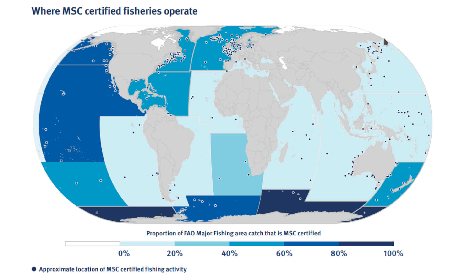 Dove operano le attività di pesca certificate MSC?