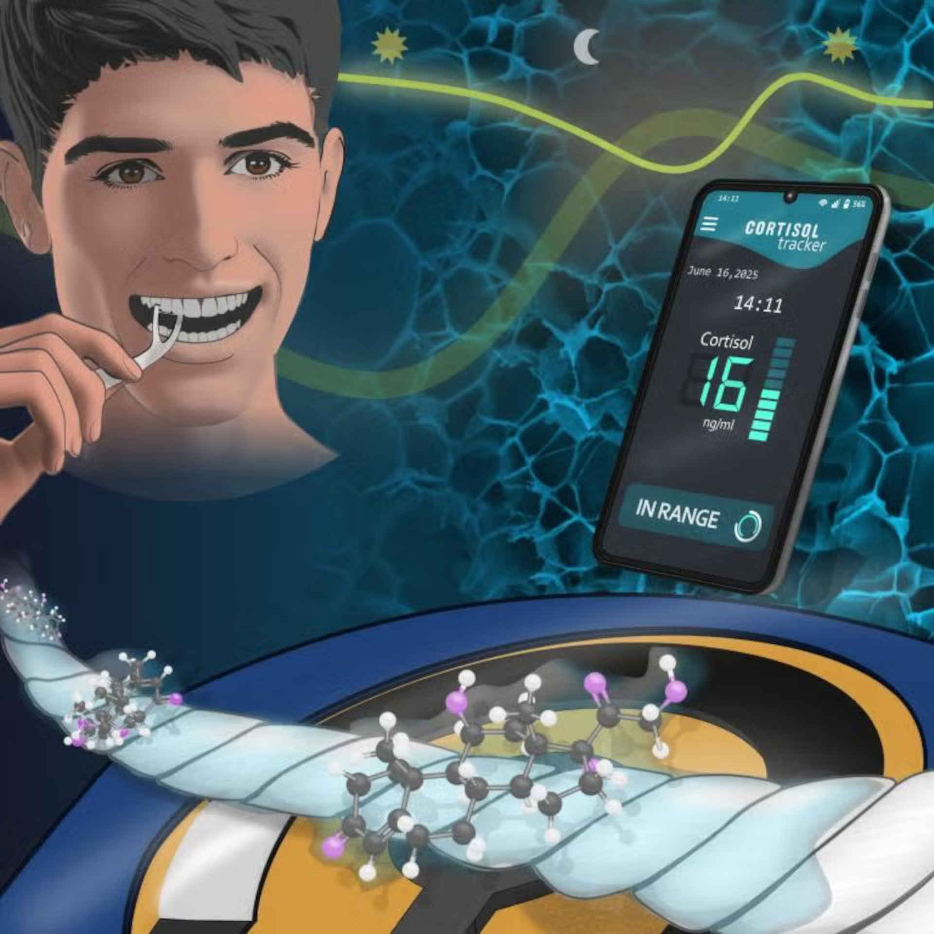 Prelevare un po' di saliva ogni giorno per misurare lo stress
