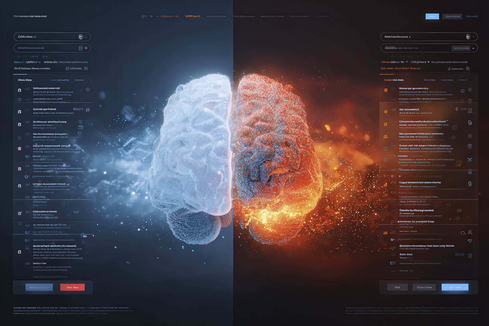 Impatto delle AI : Un cervello AI che divide la ricerca tradizionale dalla risposta generata automaticamente
