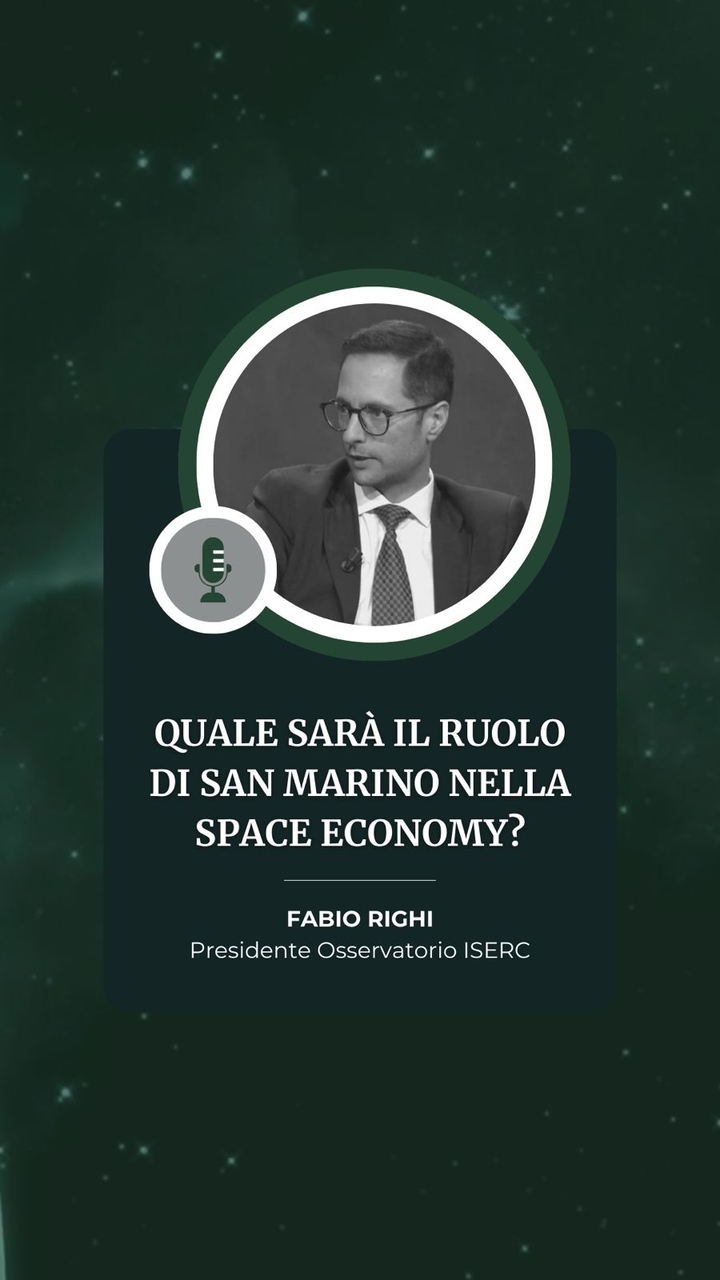 Fabio Righi: protagonista nella key visual di ISERC, il centro di ricerca sammarinese sulla Space Economy, nato per unire scienza, tecnologia e istituzioni in progetti internazionali