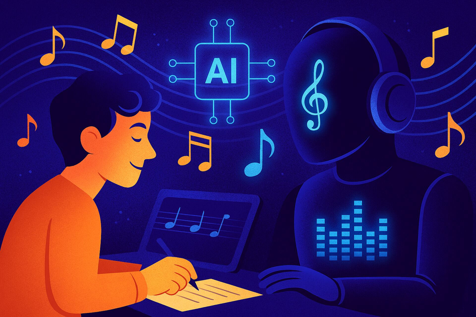 Musica artificiale: trasformazione del panorama musicale globale grazie a tecnologie come Google Magenta, NSynth, e intelligenze artificiali capaci di fondere strumenti, generare testi e creare paesaggi acustici mai uditi prima