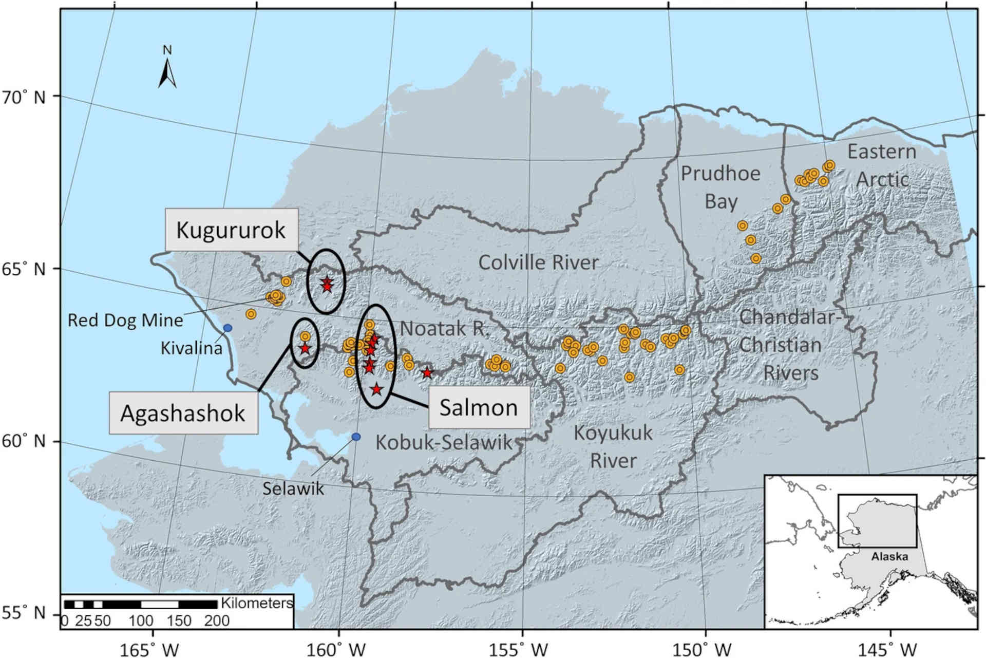 In Alaska 75 fiumi sono diventati arancioni: la mappa