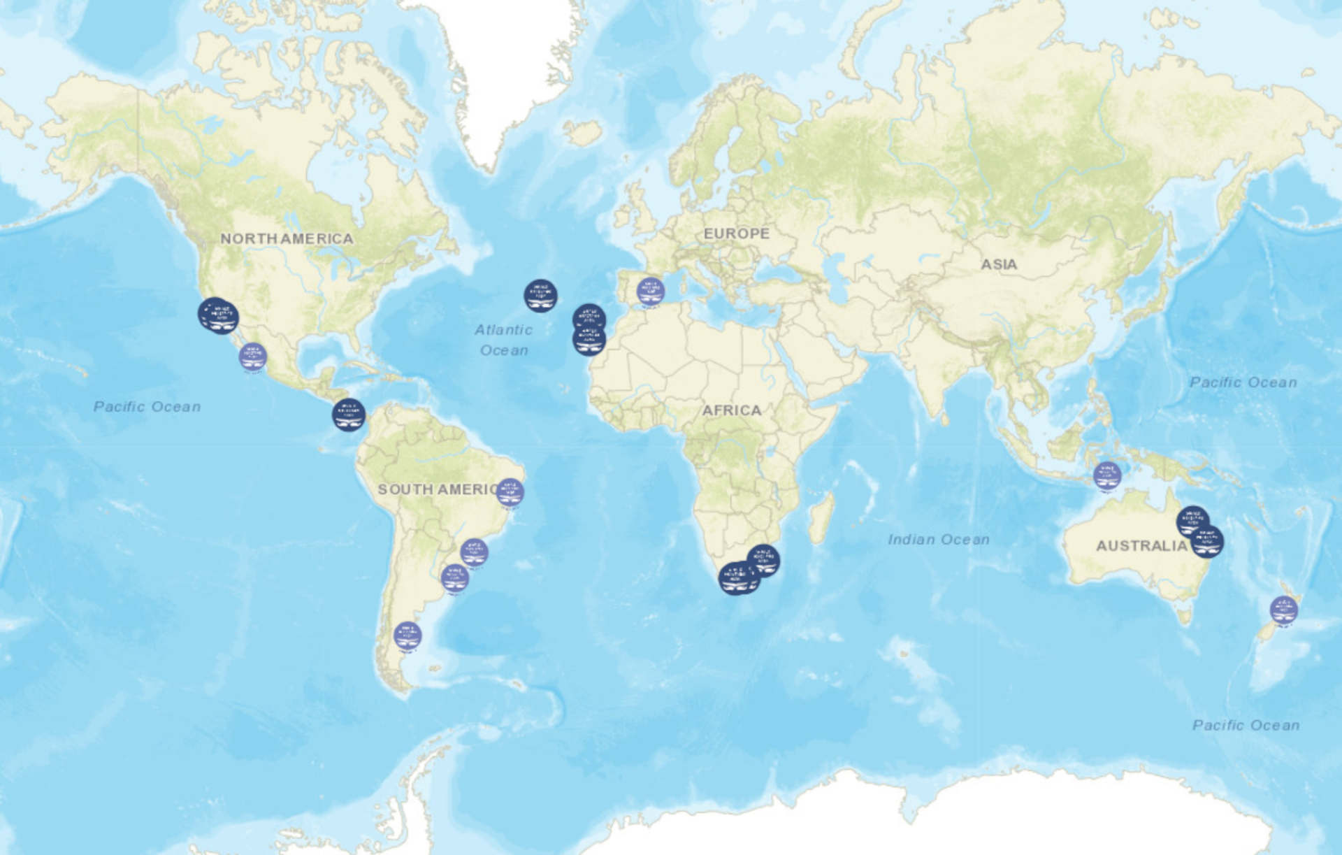La mappa globale delle Whale Heritage Areas