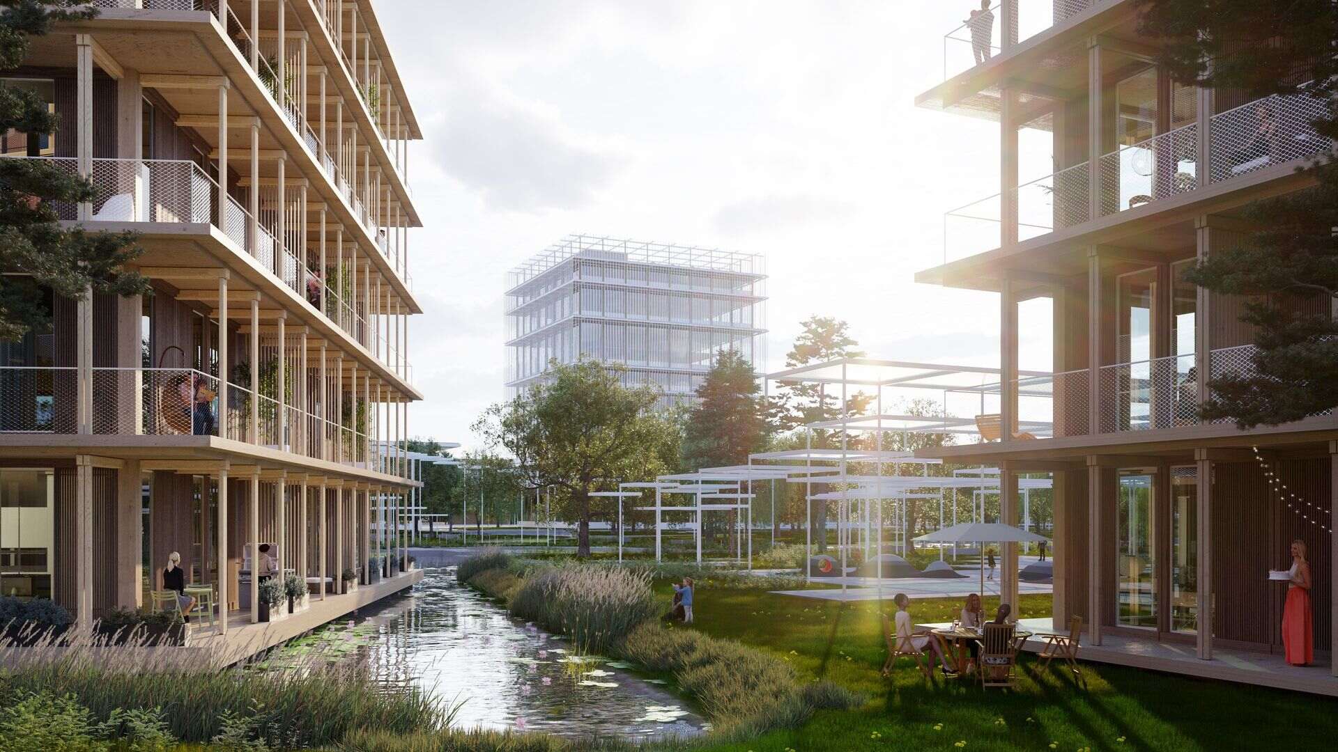 IPAI Campus: visualizzazione del campus per l’innovazione nell’intelligenza artificiale, con attenzione a sostenibilità edilizia, connettività digitale, spazi di co-creazione e integrazione tra ricerca, imprese e formazione avanzata