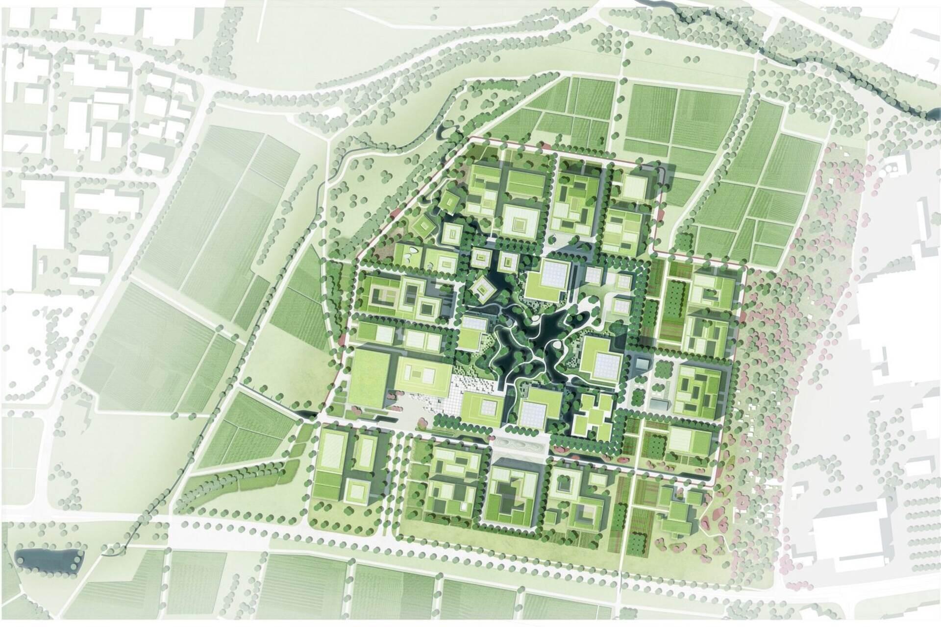 IPAI Campus: panoramica del progetto di campus europeo per l’intelligenza artificiale applicata, che combina architettura, paesaggio e piattaforme tecnologiche per supportare trasferimento tecnologico, collaborazione e sviluppo industriale