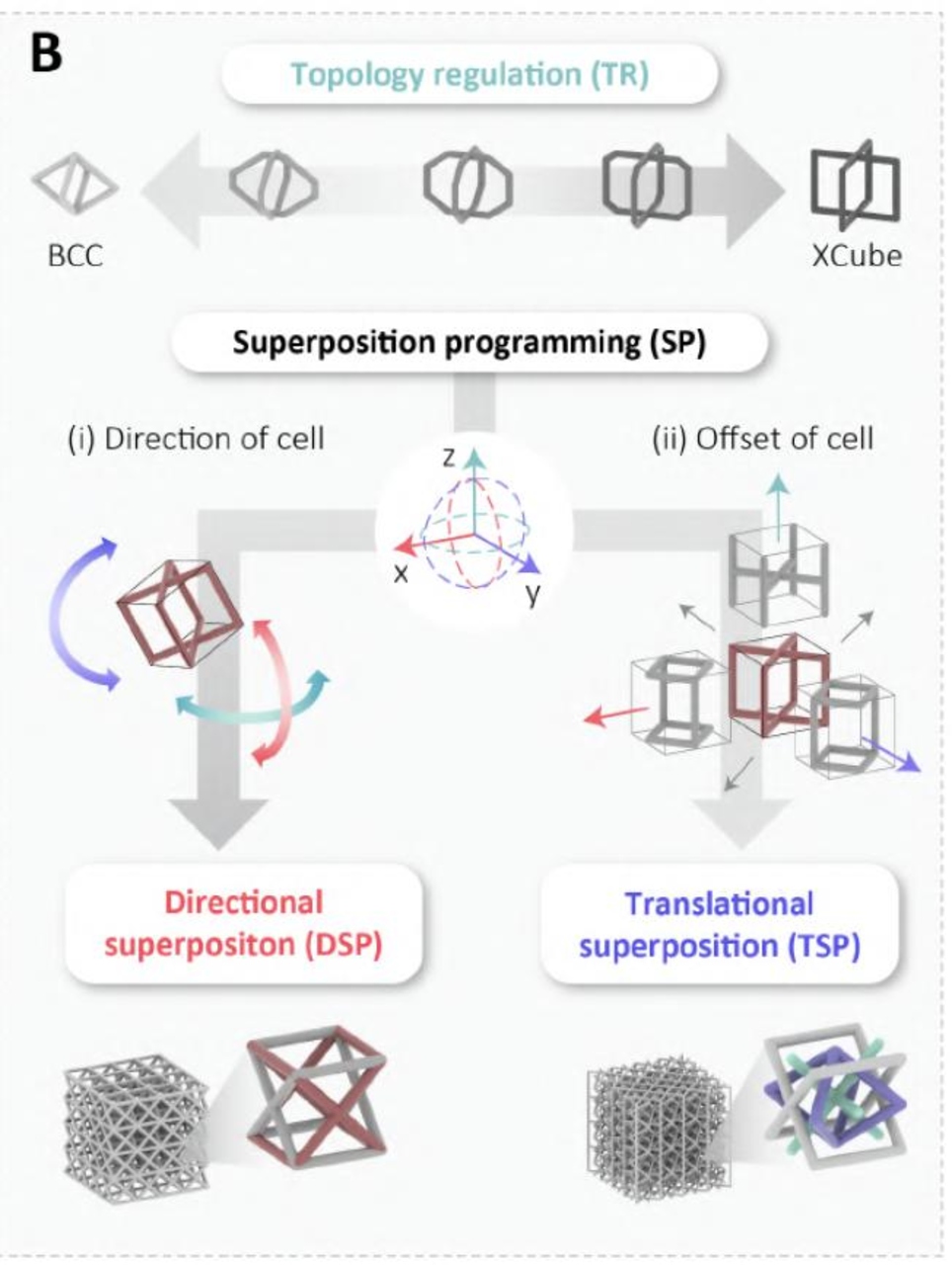 Lattice programmabile: manifattura avanzata: reticolo tridimensionale con microcelle configurabili usato per creare componenti robotici a rigidità graduata e movimento controllato tramite design geometrico interno