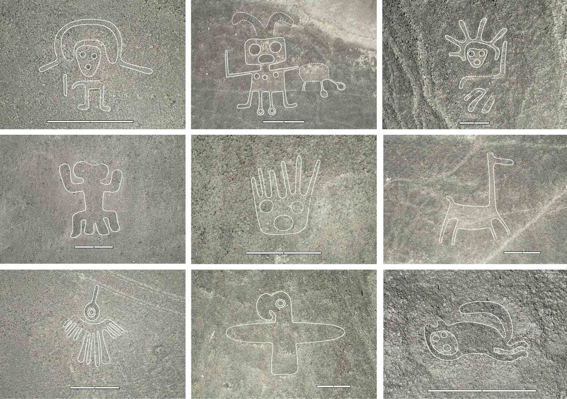 Linee di Nazca: dettaglio dei geoglifi nel deserto della regione di Ica, patrimonio archeologico precolombiano noto per le grandi figure stilizzate tracciate sul terreno e osservabili principalmente da una prospettiva aerea