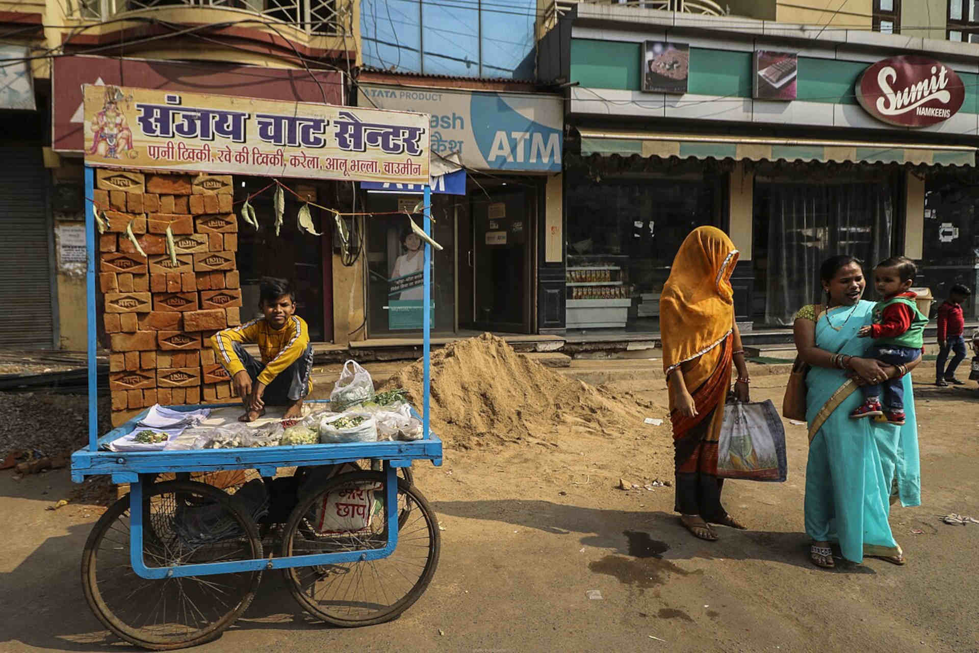Felicità urbana in una città dell'India