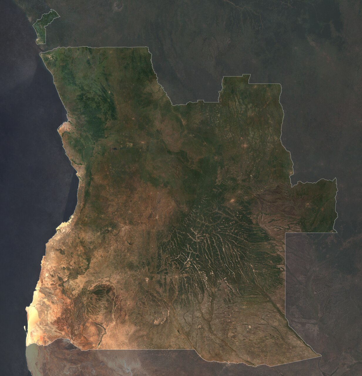 Metano offshore: veduta generica di infrastrutture energetiche in Angola, collegate alle misurazioni del DLR su emissioni, venting e controllo ambientale