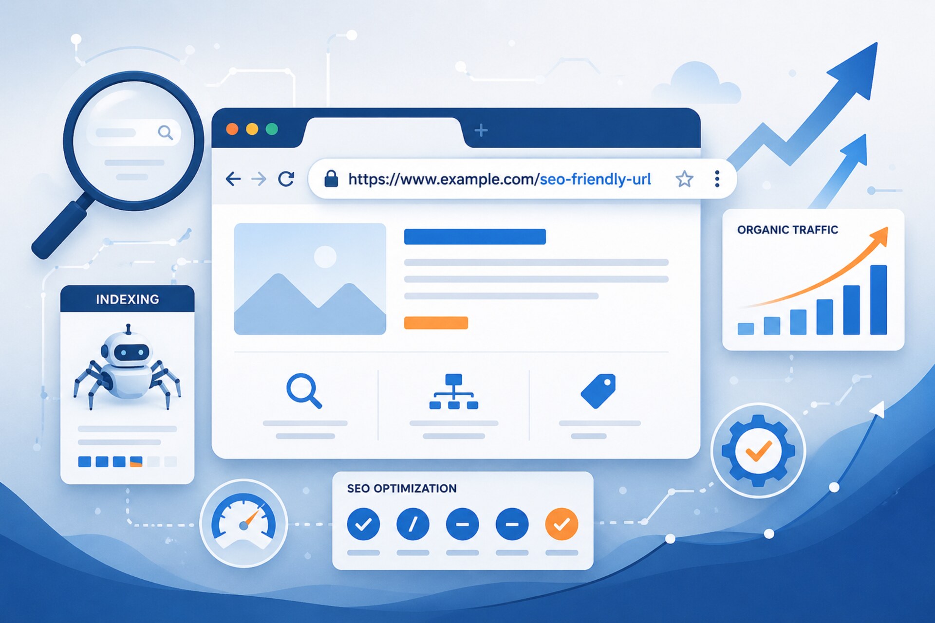 URL SEO perfetta: struttura ordinata di dominio, categoria e slug per rendere i permalink leggibili, facilitare indicizzazione, navigazione e posizionamento organico delle pagine nei motori di ricerca