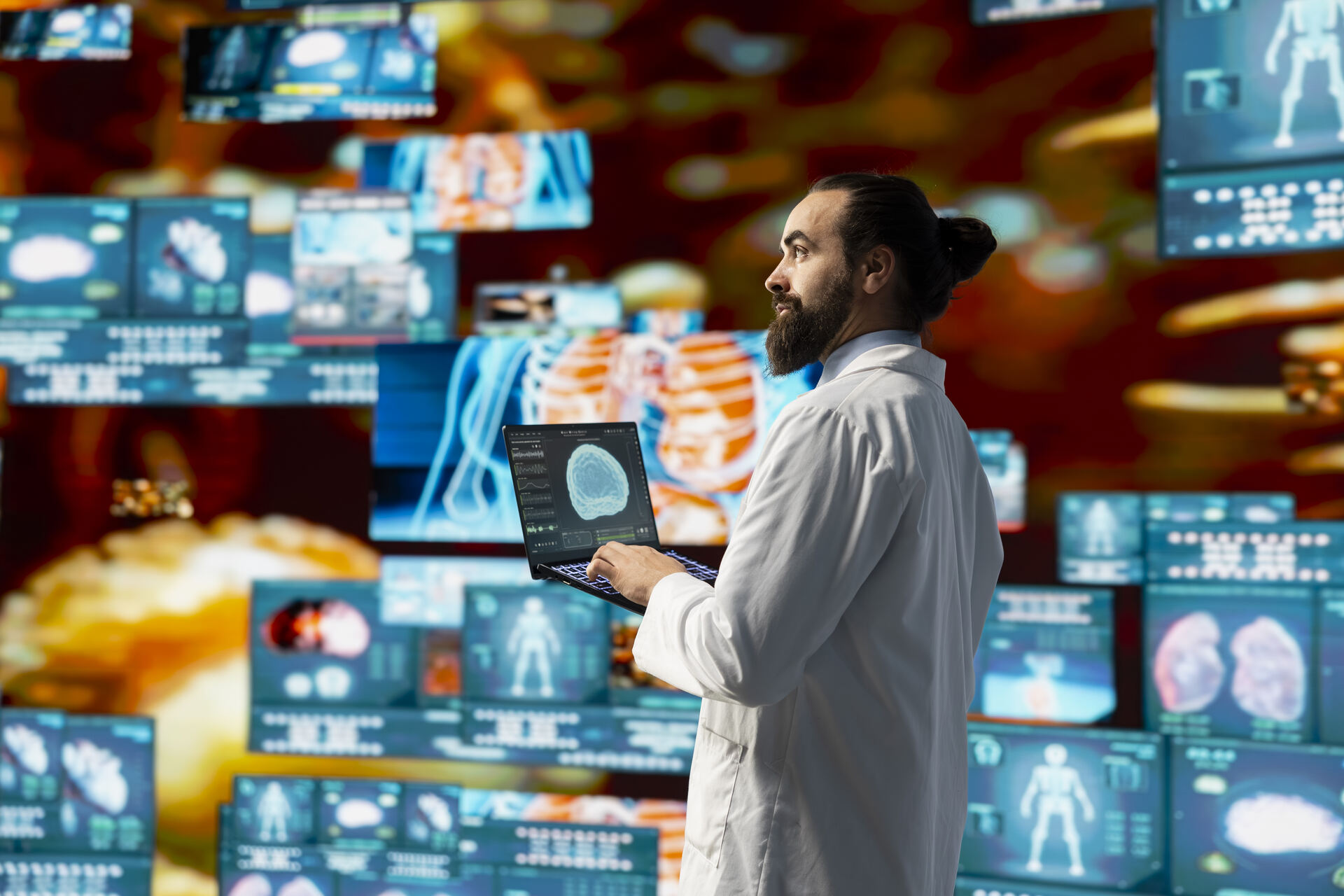 MeditronFO: scena generica sull’innovazione nella sanità digitale, con intelligenza artificiale, medici, ricerca scientifica e modelli aperti per decisioni cliniche più controllabili