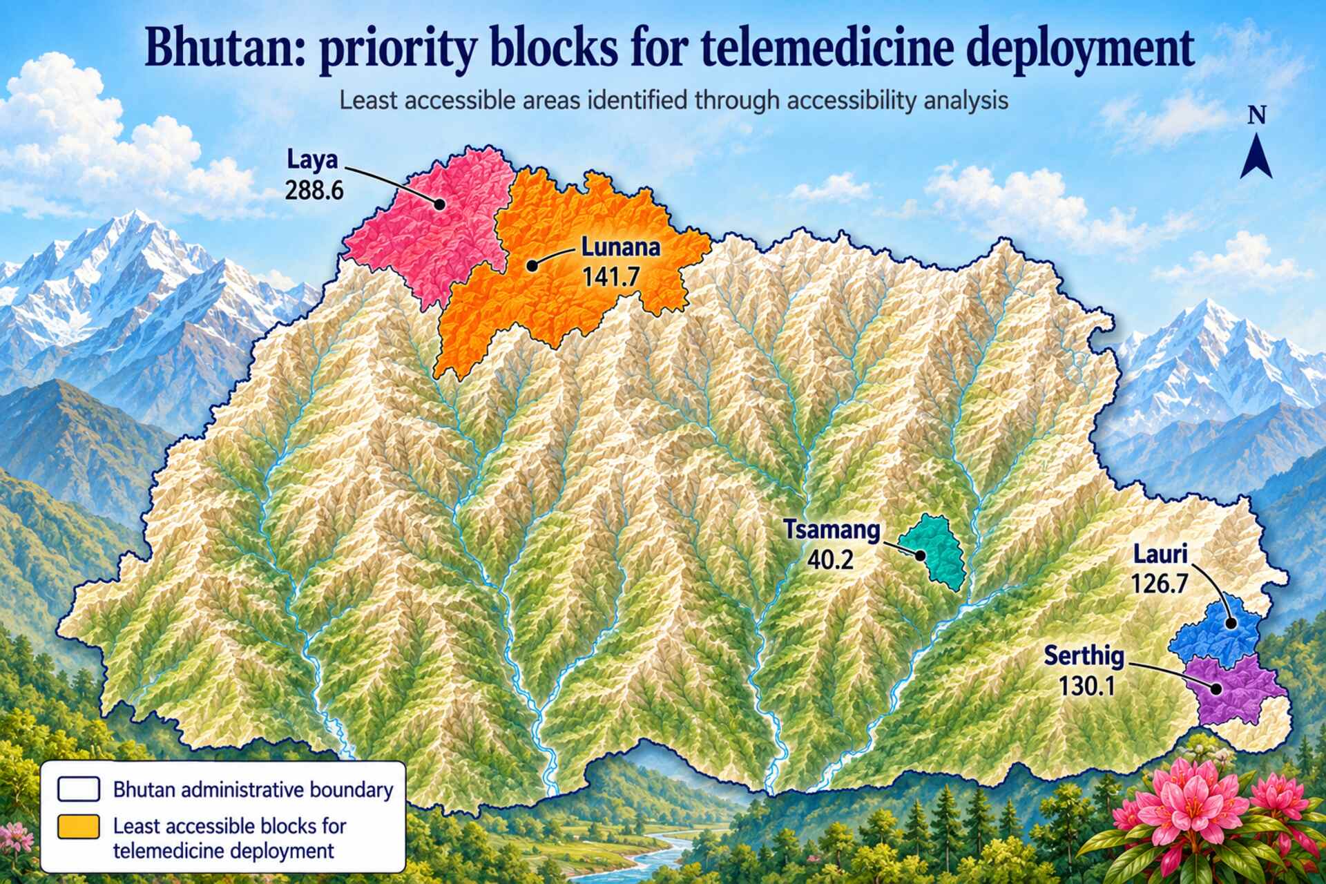 Satelliti e telemedicina per leggere l’accesso alle cure in Bhutan