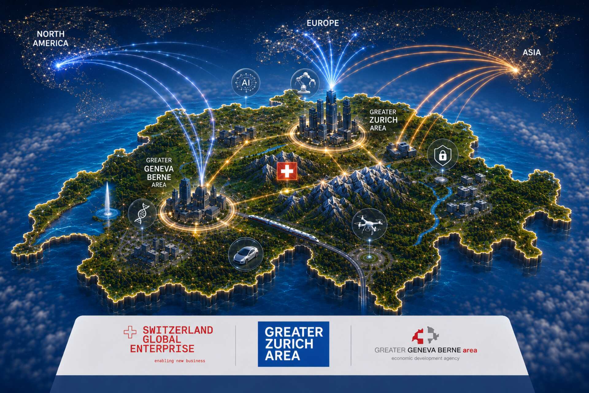 La Svizzera attira: imprese internazionali attive in intelligenza artificiale, robotica, mobilità autonoma e deep tech, grazie a ricerca avanzata, talenti qualificati e stabilità istituzionale
